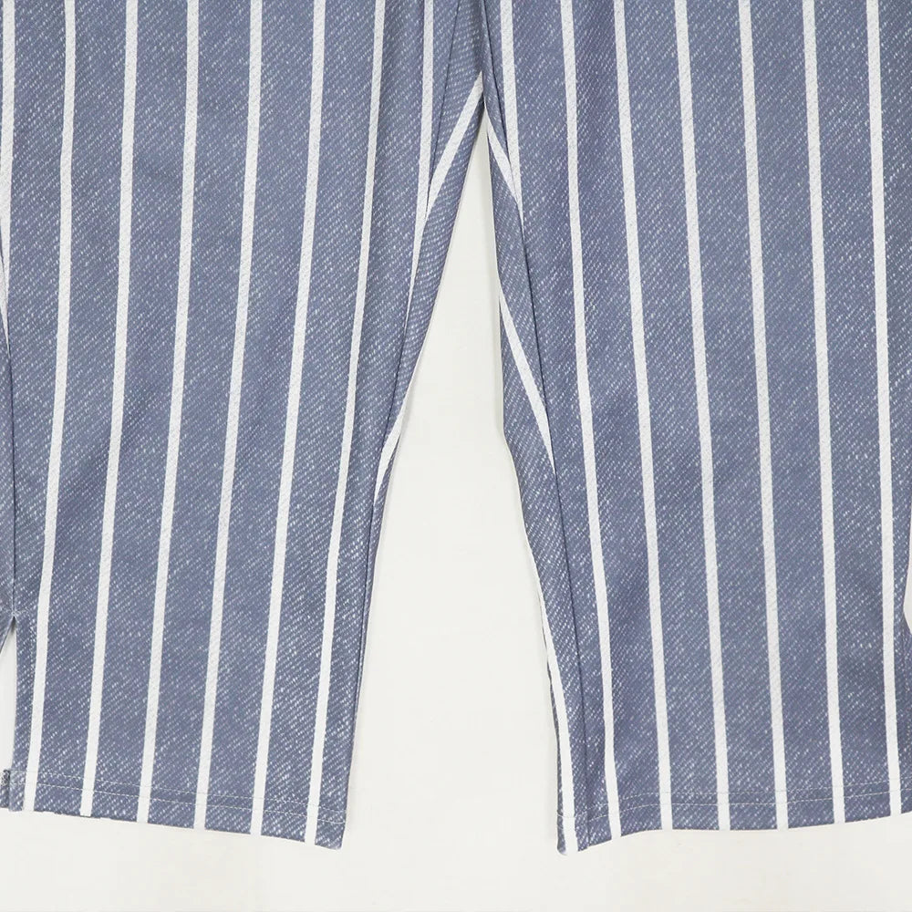 CM.YAYA Striped Printed Women's Set Sleeveless Necktie Tops and Leggings Pants 2025 Sexy Party Two 2 Piece Sets Outfit Tracksuit