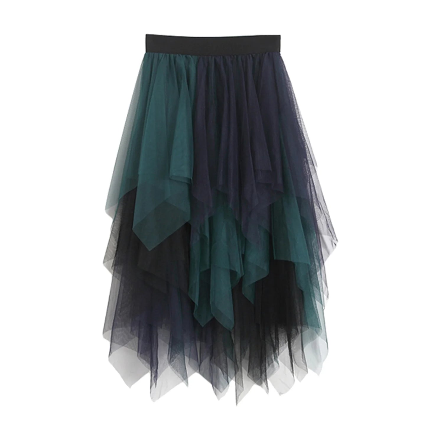 Women Tutu Tulle Skirt Elegant High Waist Mesh Tiered Layered Half Skirt Female Prom Party Midi Skirt for Summer Fairycore Y2K