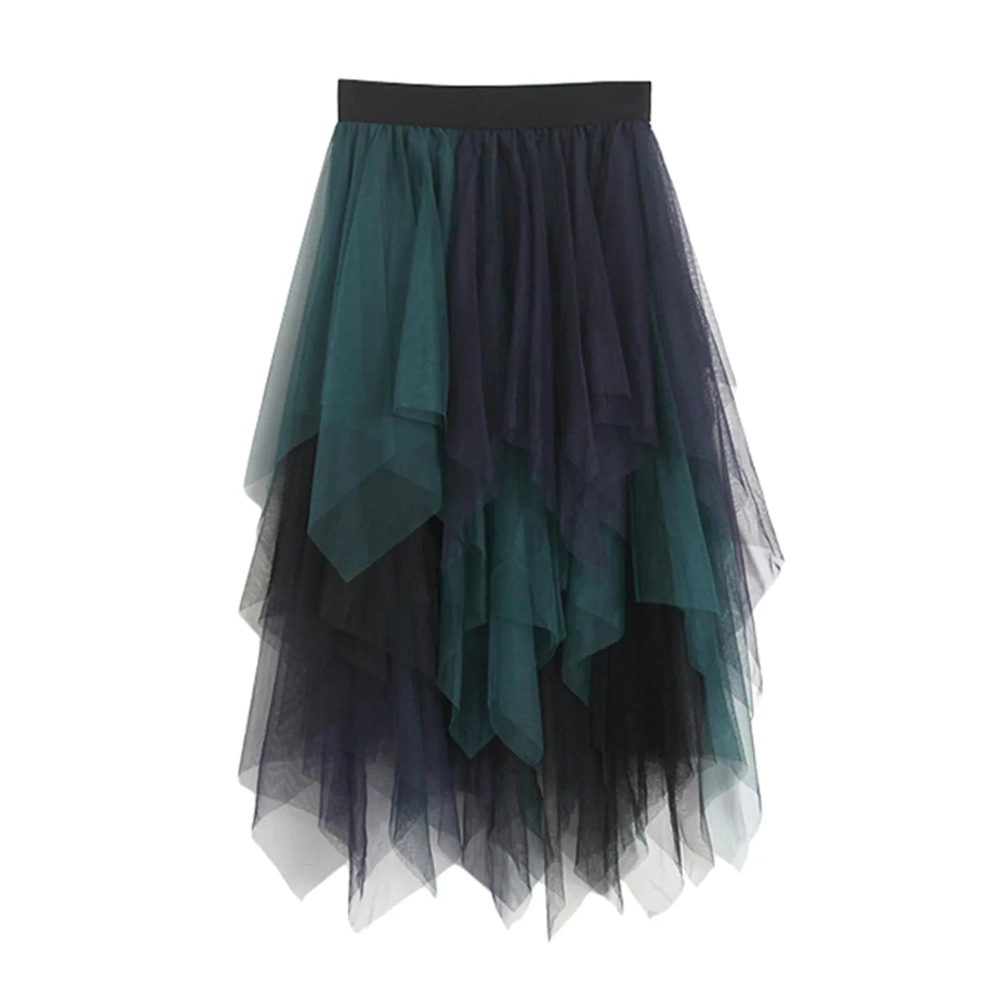 Women Tutu Tulle Skirt Elegant High Waist Mesh Tiered Layered Half Skirt Female Prom Party Midi Skirt for Summer Fairycore Y2K