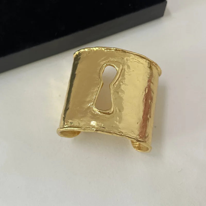 Leopard Print Plush Wide Edge Open Cuff Bracelet for Women