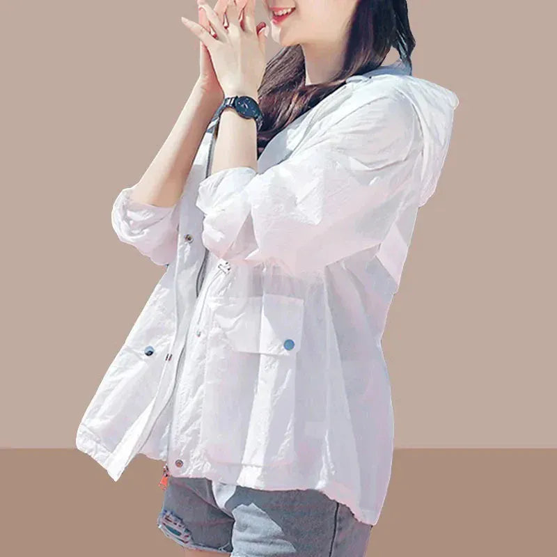Women's Jacket With Hooded Sun Protection Clothing Women's Summer Thin Coat 2023 New Anti-Ultraviolet Breathable Shirt size 4XL