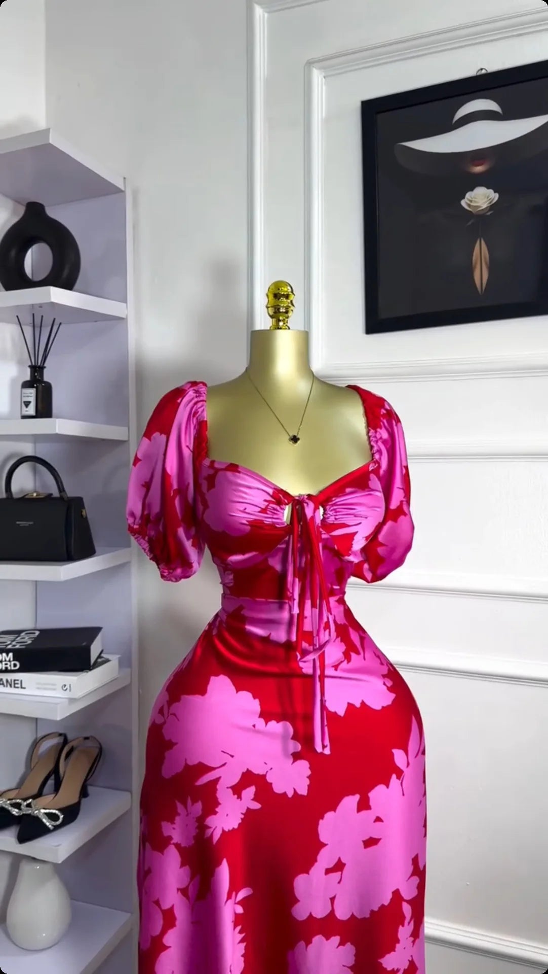 CM.YAYA Women Floral Printed Lantern Half Sleeve Tie Up Long Maxi Dress 2025 Birthday Evening Sexy club Party Dresses Vestidos