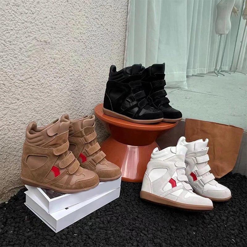 Thick-soled Casual Sneakers New Women's Versatile Fashion Casual Shoes Stylish Retro High-top Design Comfortable Sports Shoes