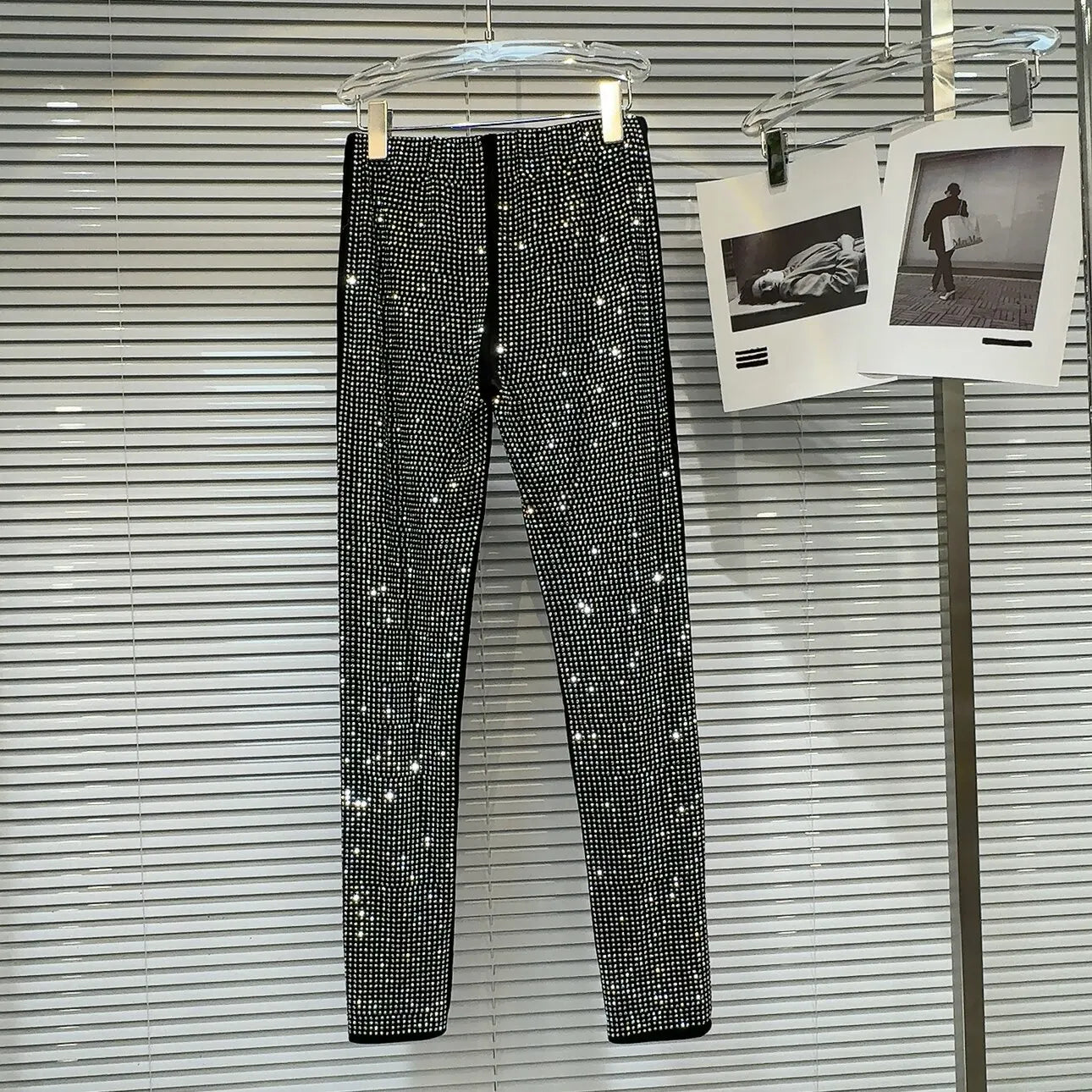 Blingbling Full Diamonds Hot Drilling Slimming Bottom Pants New Spring Autumn Spice Girls Ankle-length Skinny Women Leggings