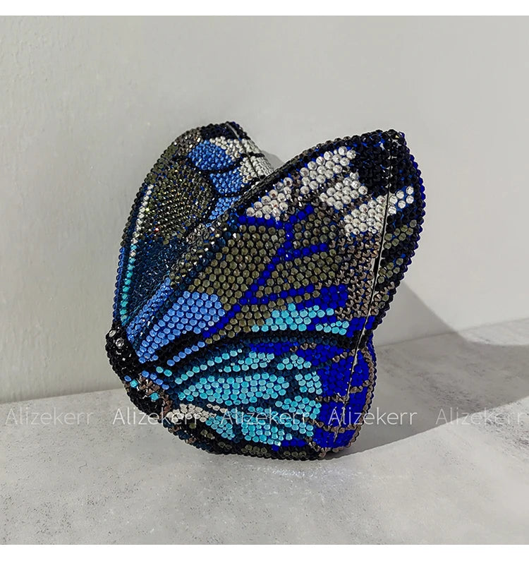Alizekerr Butterfly Diamond Evening Bags Women 2025 Luxury Designer Gorgeous Rhinestone Clutch Purses And Handbags Wedding Party