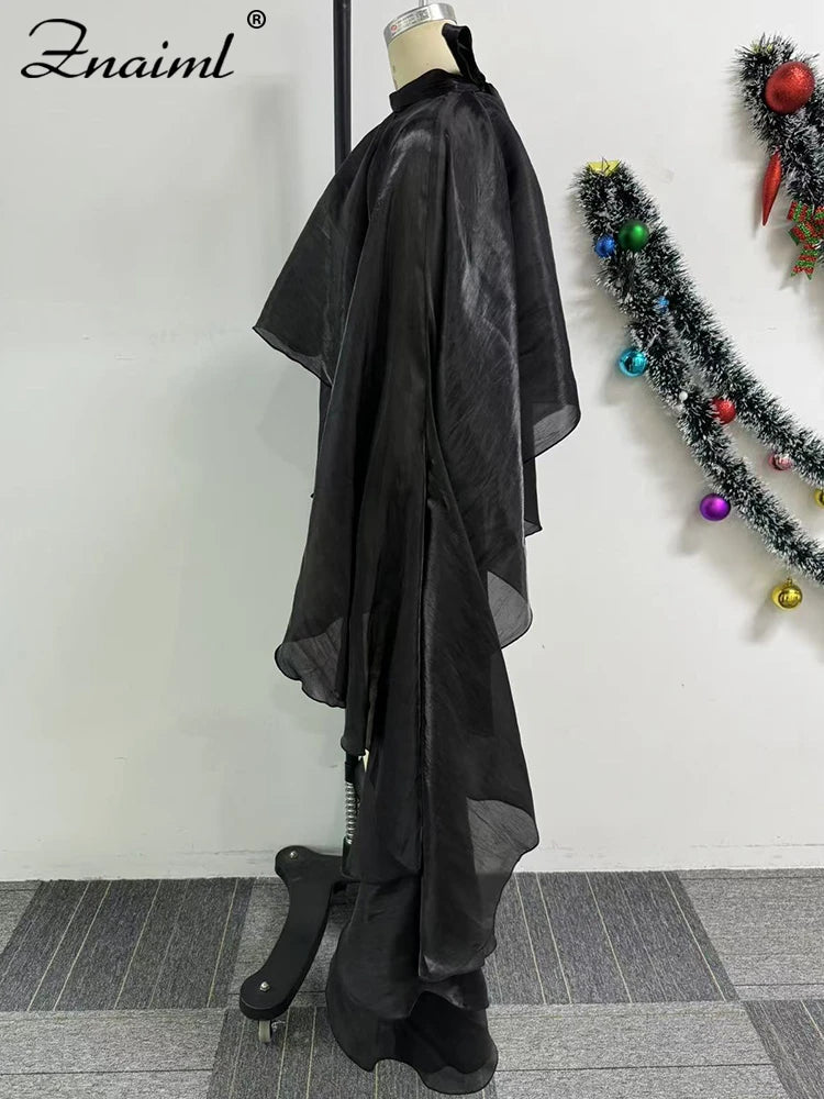 Znaiml Elegant Batwing Sleeve O-Neck Cloak Tops Women Spring Summer Dashiki Ladies Dubai Muslim Kaftan African Female Clothing