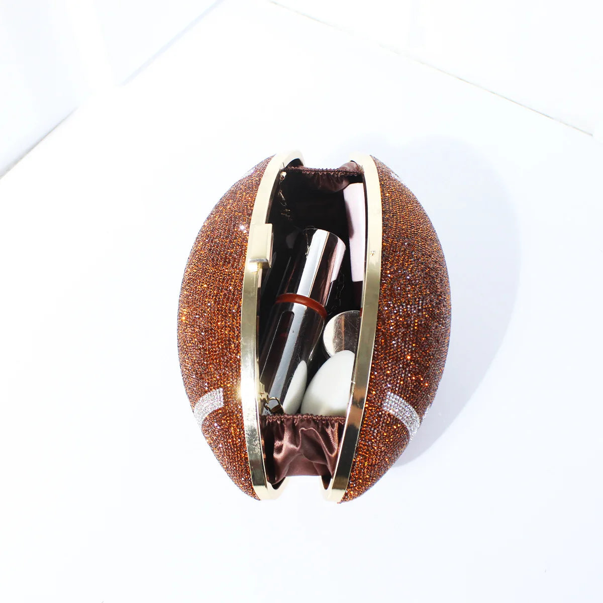 Football-Shaped Evening Minaudière - Exquisite High-End Banquet Purse for Dance Events Versatile Shoulder Messenger Bag