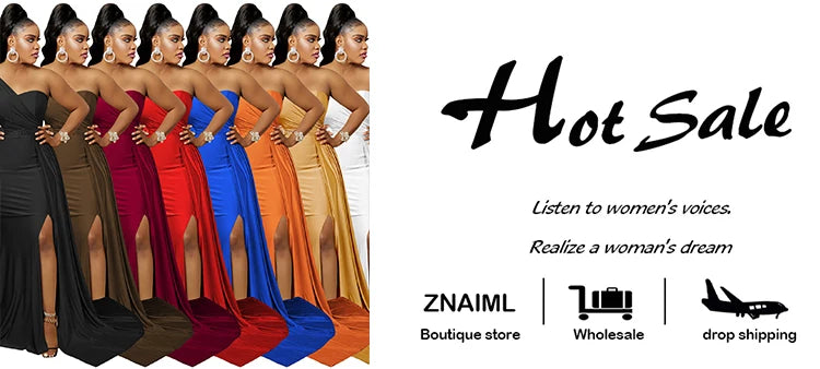 Znaiml Elegant Ribbon One Shoulder Wedding Guest Dinner Dress Women Sexy Party Nightclub Formal Occasion Evening Birthday Robe