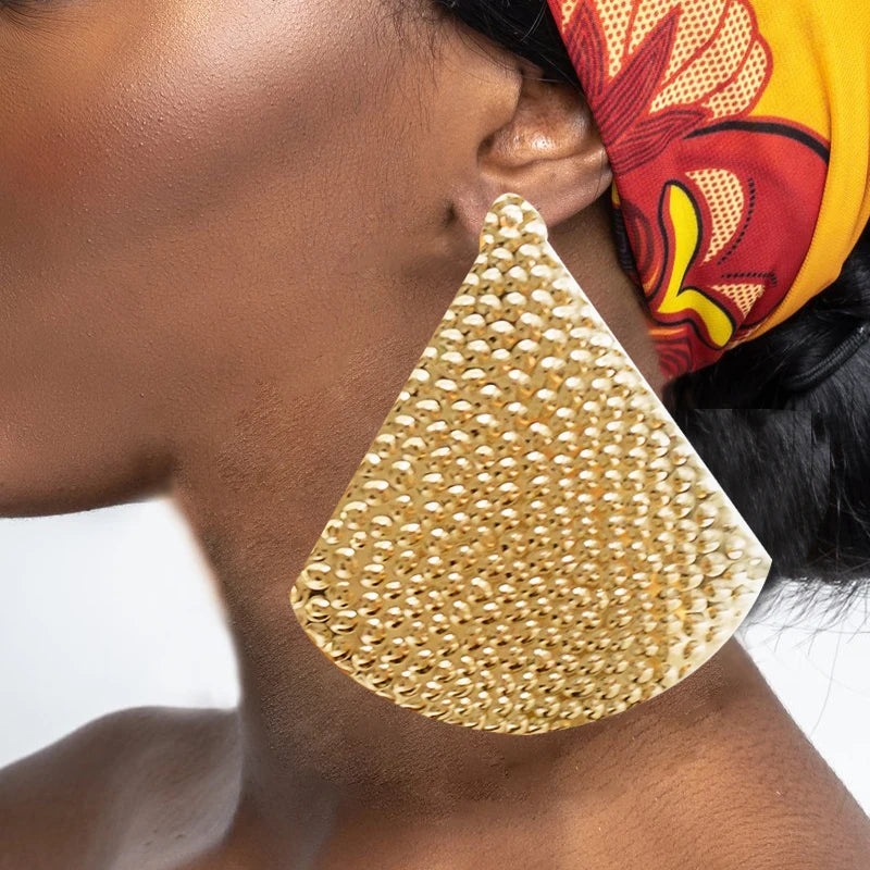 Fashion Jewelry Big Gold Color Round Geometric Earrings Dangle Drop Earrings For Women African Wedding Party Gifts