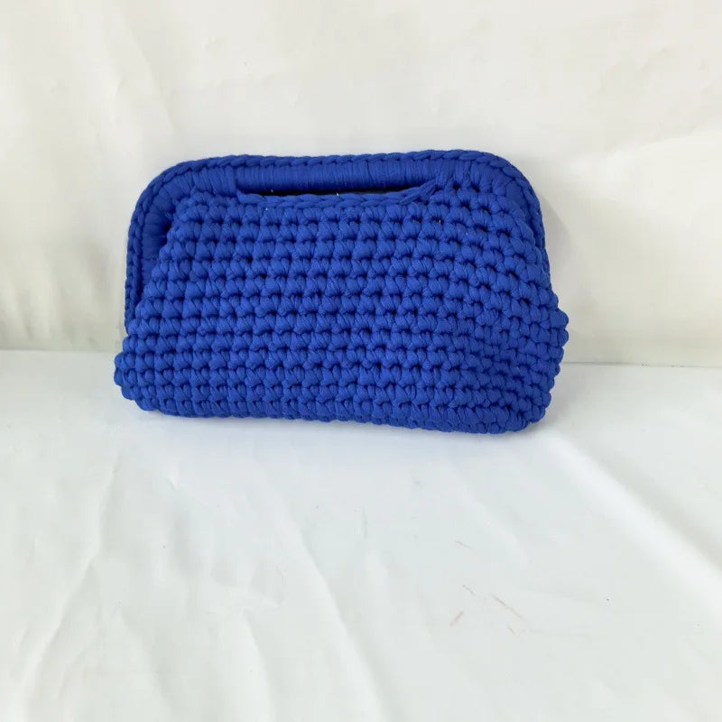 Fashion High-end Clutch Bag Hand-crocheted Clip Bag Simple Versatile Chain Cloud Bag New Leisure Travel Women's Underarm Bag