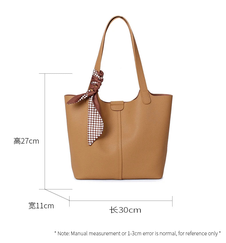 Genuine Leather Designer Luxury Bag Large Capacity Fashionable Casual Shoulder Bag Commuting work handbag for women office