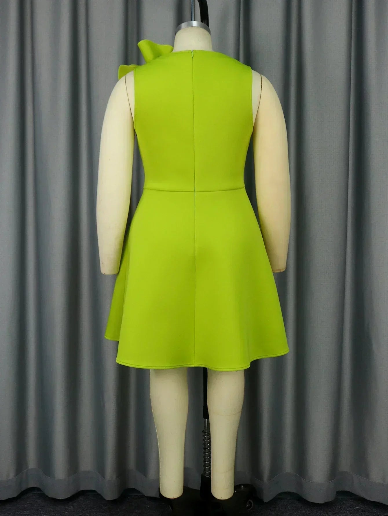 2025 New Women Sweet and Cute Green Party Evening Dress 3D Flower Sleeveless Knee Length Elegant Cocktail Celebration Robe