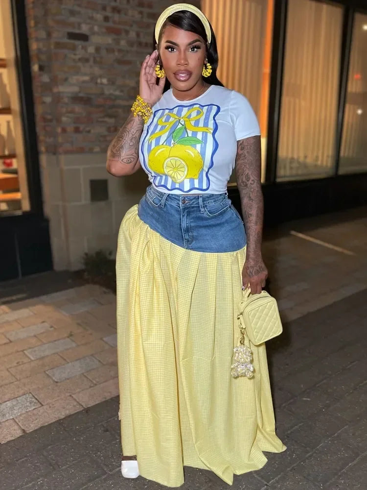 2 Piece Women Set Dashiki African Clothes Summer Autumn New Fashion Short Sleeve Top And Skirt Suit Party Lady Matching Sets