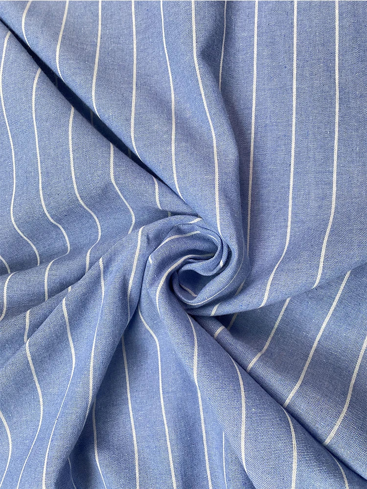 Women's summer New V-neck Fashionable Button Striped Round Neck Long Sleeved Simple Loose Long Sleeved Pullover Dress