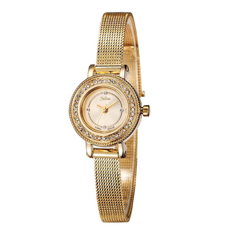 Small Julius Lady Women's Watch Retro Clock Japan Quartz Fashion Hour Dress Stainless Steel Bracelet Girl's Birthday Gift No Box