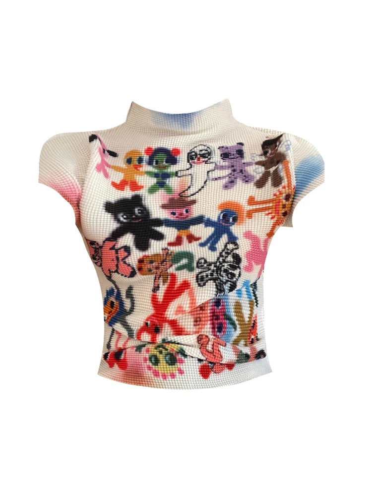 Women's T-shirt Harajuku Korean Y2k Graphic Print Short Sleeve Tee Top Clothes Fashion Vintage Streetwear O-Neck T-shirts Summer