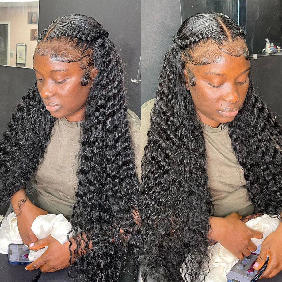 Hd Lace Wig 13x6 Human Hair Deep Wave Frontal Wig 30 40Inch Curly Wigs For Women Brazilian Hair 13x4 Water Wave Lace Front Wig