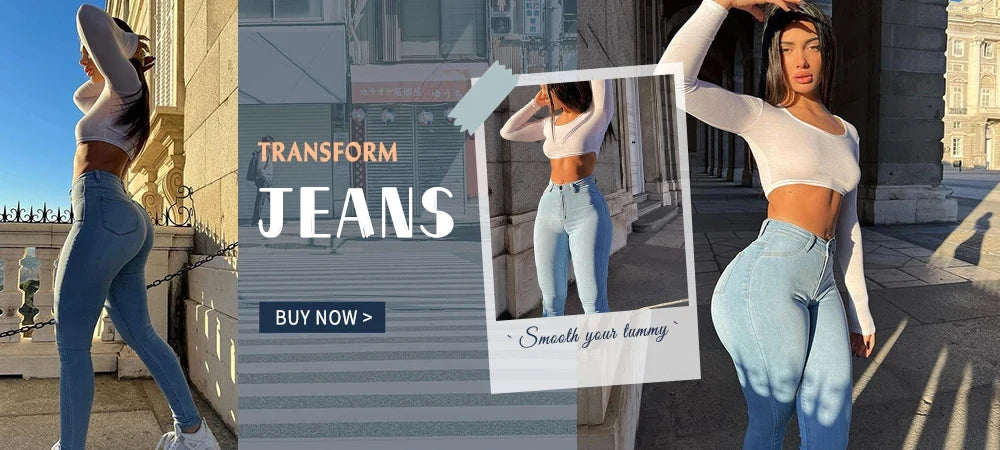 Women's High-Waist Skinny Jeans Vintage Button High Stretch Straight Leg Casual Trousers Backless Slim Fit Hip Lifting Pants