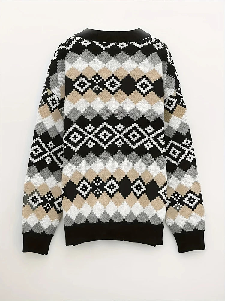 Women's Knitted Cardigan Jacket Christmas Sweater Fashion Autumn Winter 2024 New Style Warm Cozy Festive Knitwear