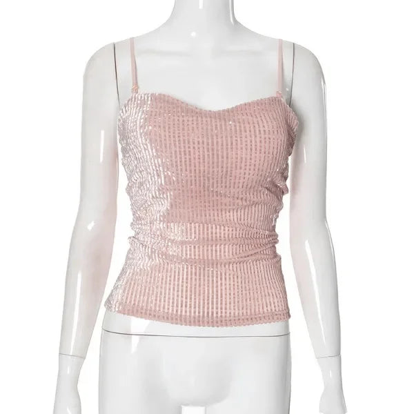 Knit Crop Tops for Women Sleeveless Sexy Vests New Spring Summer 2025 Backless Off Shoulder with Bra Pad Slim Casual Tank Camis