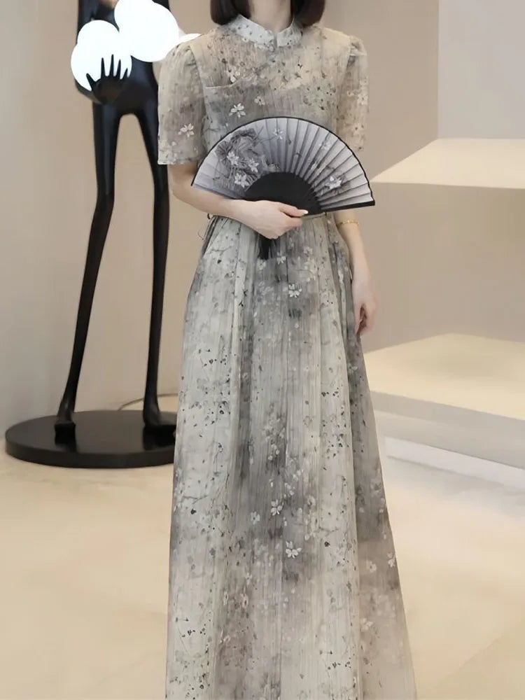 French national style printed skirt women's spring and summer new high-quality fashion design sense niche temperament two-piece