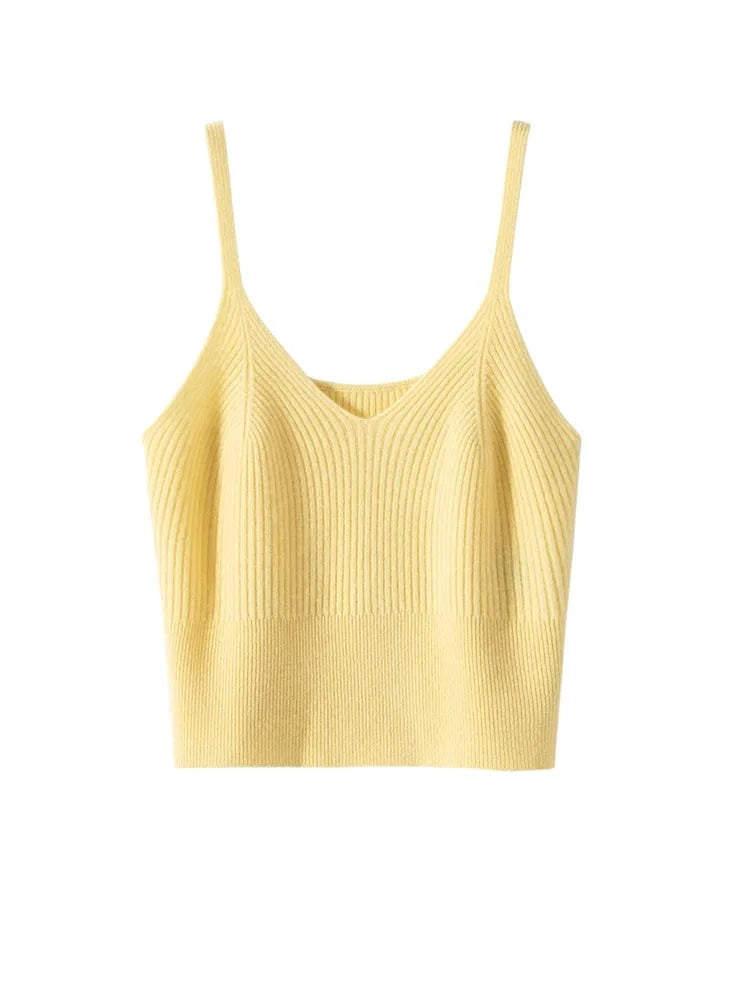 Spring Autumn Women Sweater Vest 100% Cashmere Vest V-neck Vest Short Simple Style Cashmere Sweater Vest Luxury Soft Comfy Tops