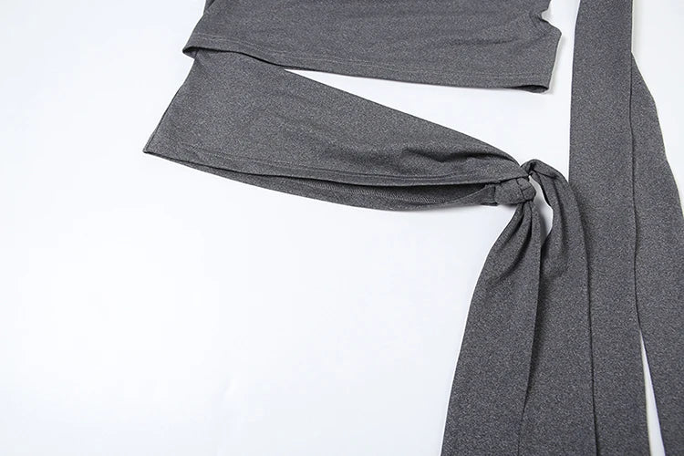 Weird Puss Hollow Bandage Tank Tops Women Ribbon One Shoulder Solid Sexy Summer Trend Wild Midnight Club Skinny Irregular Vest