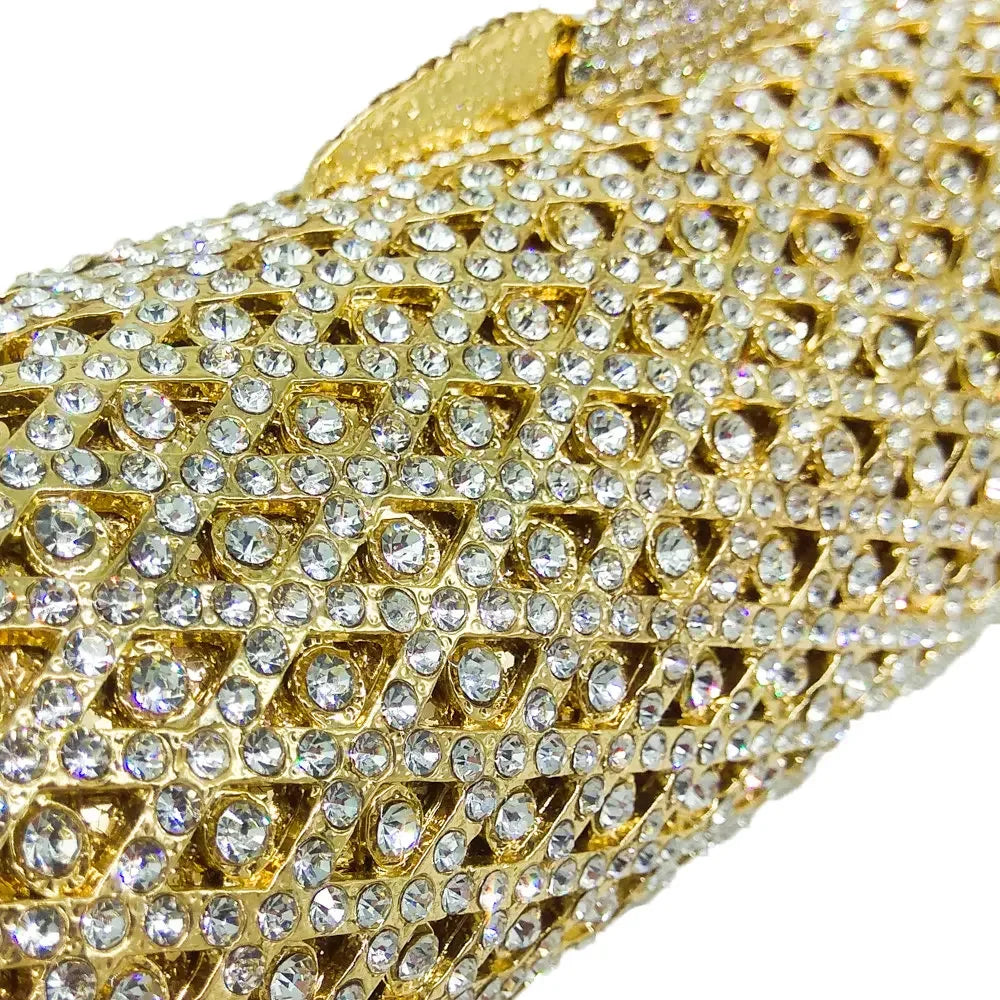 Boutique De FGG Elegant Barrel Round Women Small Evening Bags Crystal Clutch Purses Wedding Rhinestone Handbags Bridal Bags