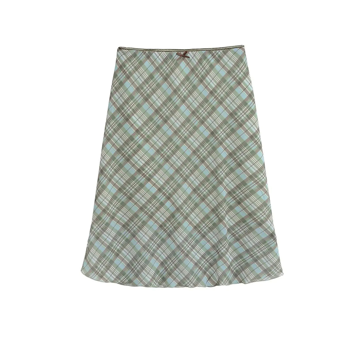 Printed High Waist A-Line Mid-Calf Skirt