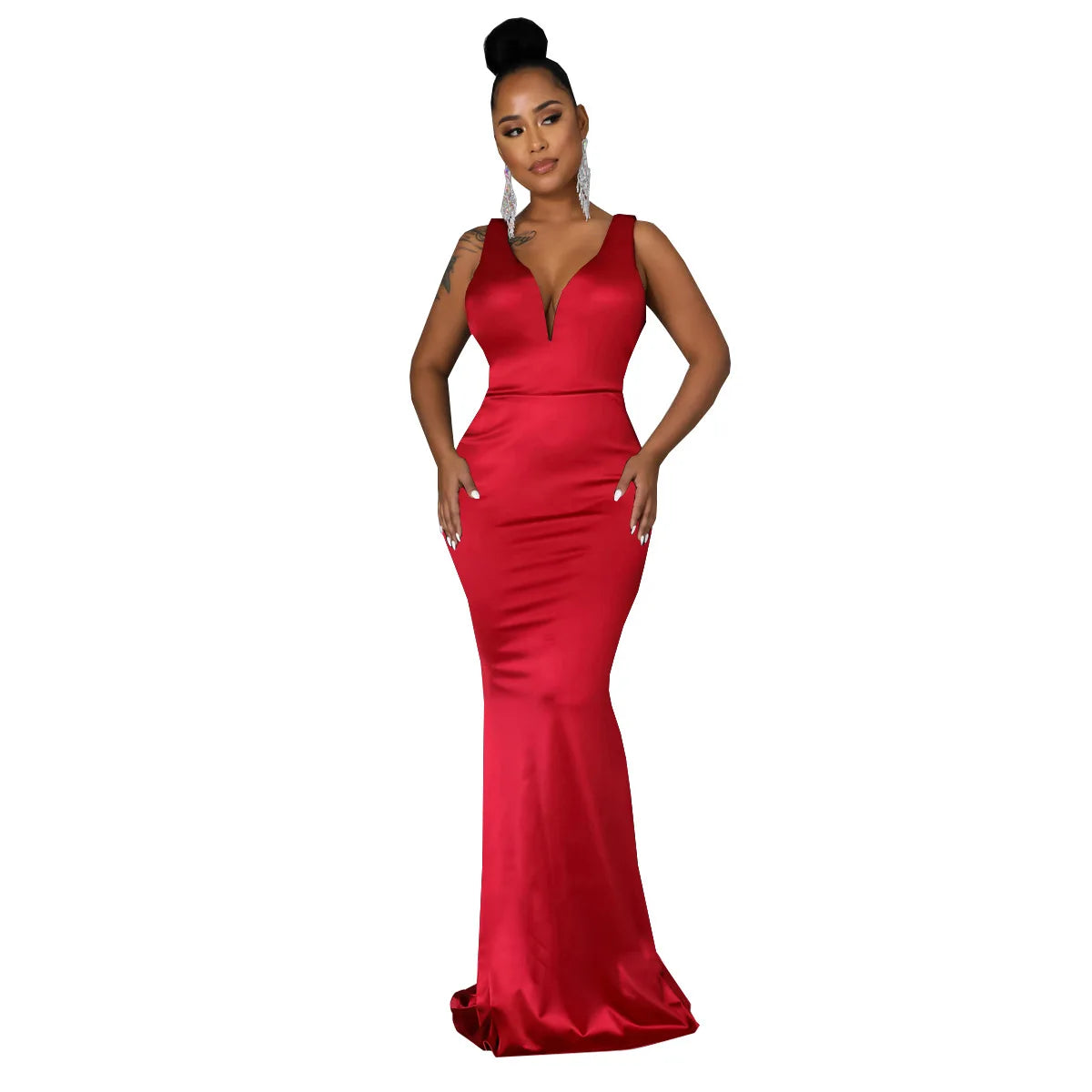 Sexy Fashion Deep V-Neck Dress Women's Dress JX5604