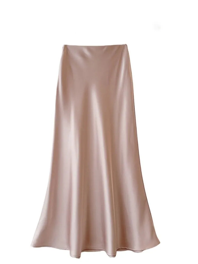 Chic Solid Color High-Waisted Fishtail Skirt for Women
