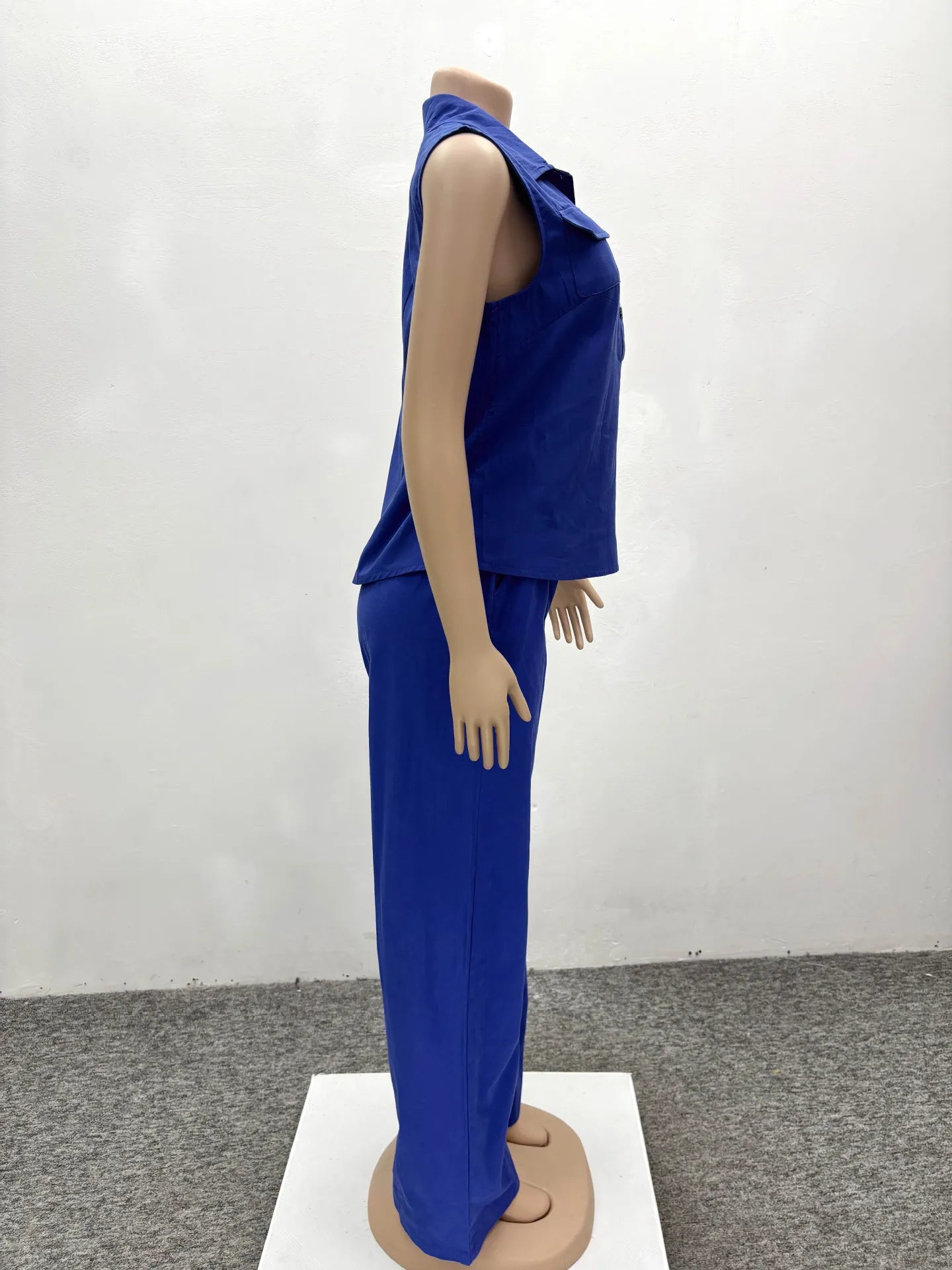 Women Two Piece Sets Pant Set Matching Sets Sleeveless Single Breasted Tops Vests Wide Leg Long Pants Casual Loose 2025 Y2k