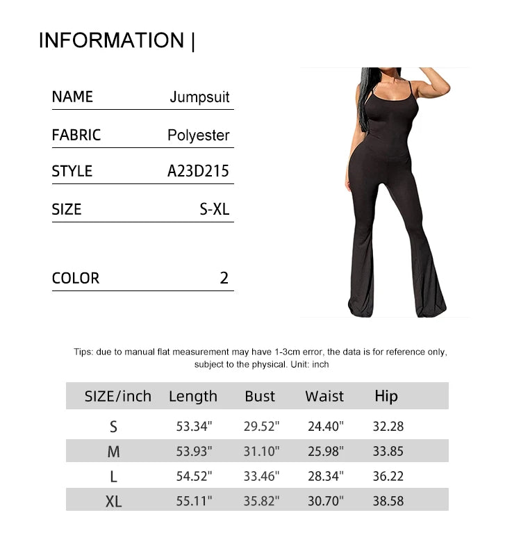 2024 Summer New Women's Slim Hip Lifting One-piece Suit Sling Sleeveless Sexy Hottie Backless Flared Pants Sports Yoga Clothes
