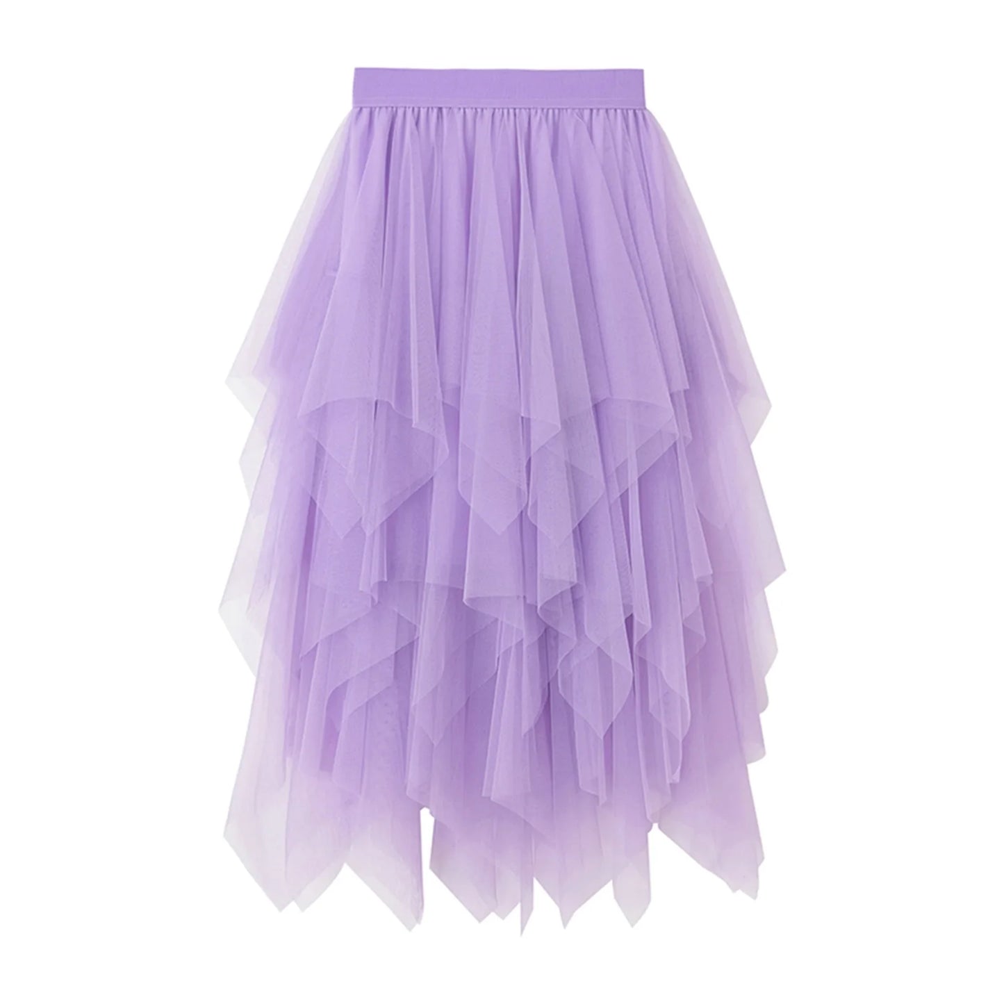 Women Tutu Tulle Skirt Elegant High Waist Mesh Tiered Layered Half Skirt Female Prom Party Midi Skirt for Summer Fairycore Y2K