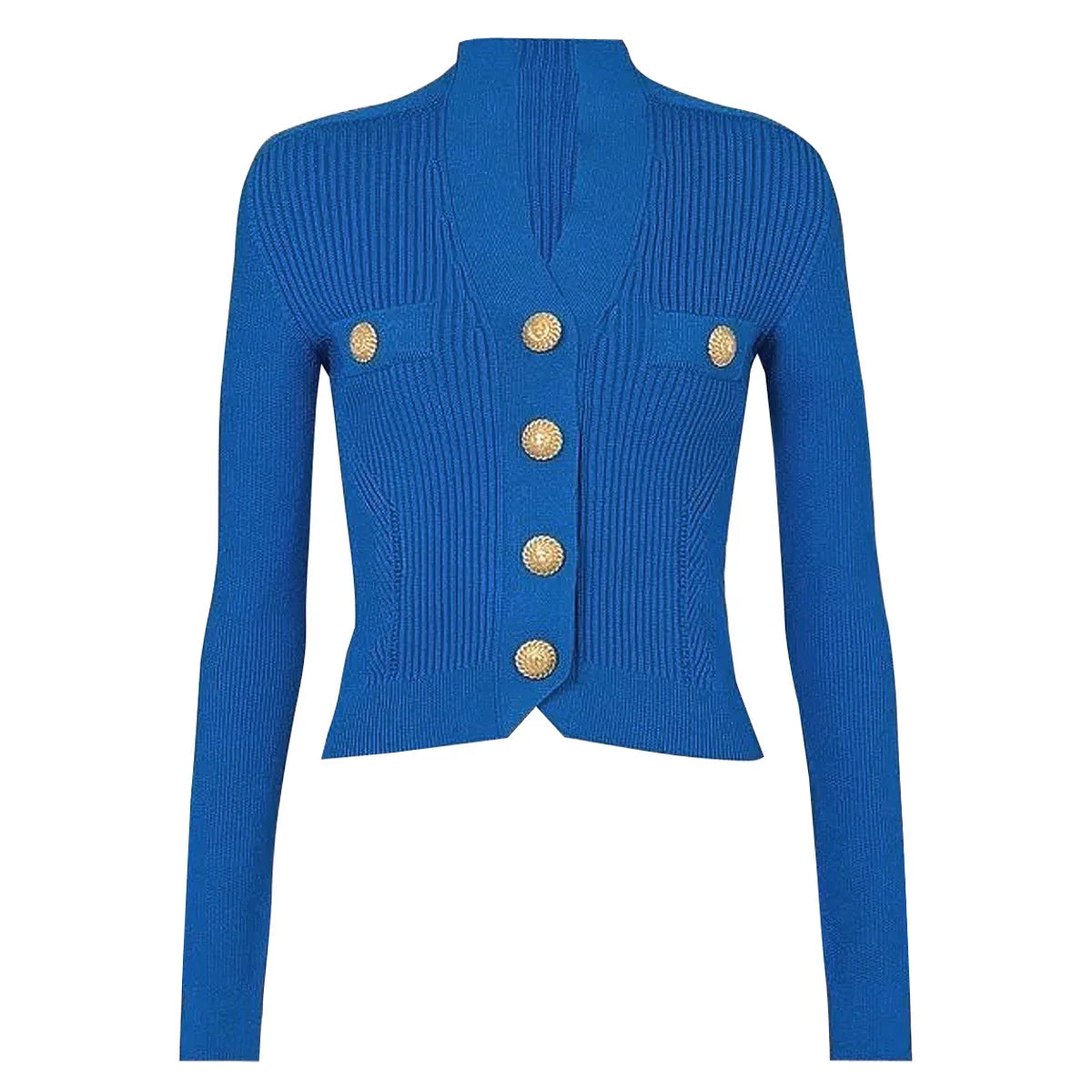 High-end Spring and Autumn New Fashion Women's Knitted Jacket Slim Elegant Commuter Knitted Top Cardigan Hidden Button Sweater