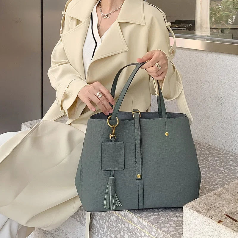 Female Soft Natural Cowhide Handbags Women Cow Genuine Leather Shoulder Bag Ladies Fashion Designer Luxury Retro Crossbody Bags