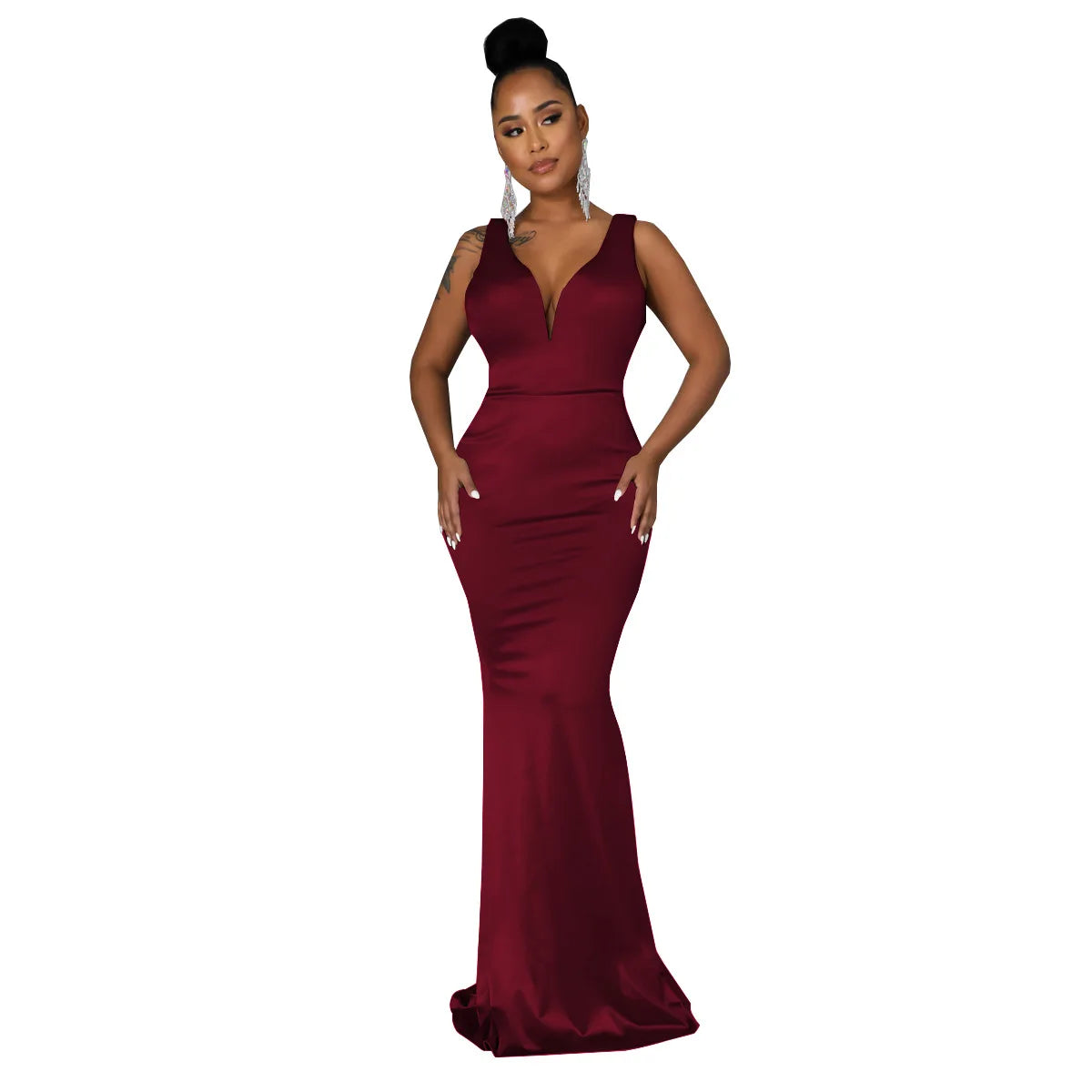 Sexy Fashion Deep V-Neck Dress Women's Dress JX5604