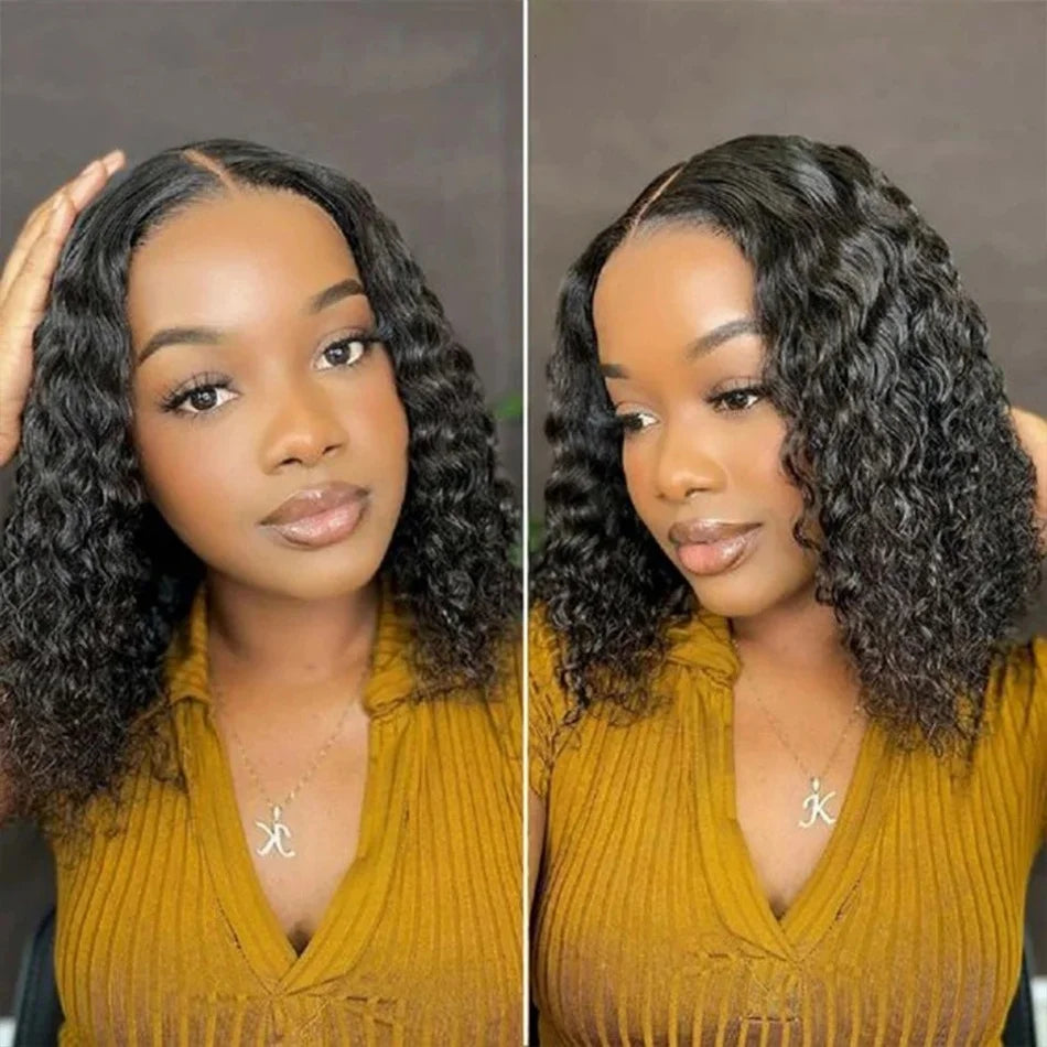 100% Curly Human Hair Glueless Wigs 13x6 Hd Lace Front Wig Jerry Burmese Curly Closure Frontal Short Bob Ready to Wear And Go