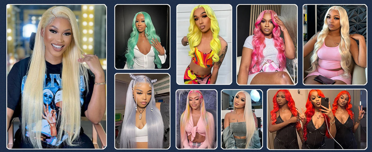 13x6 Lace Front Wig Human Hair Blonde Wigs for Women 613 HD Transparent Lace Frontal Wigs Human Hair Pre Plucked with Baby Hair