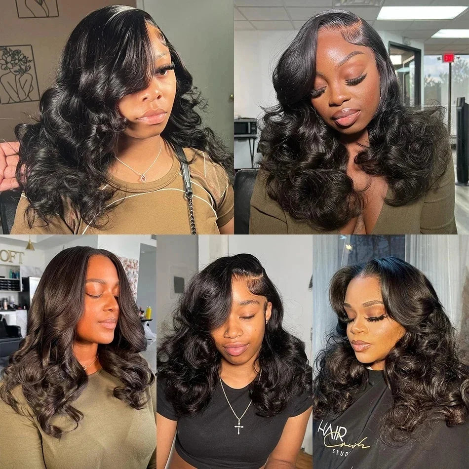 Loose Wave Wig 200% Body Wave Short Bob 13x4 Transparen Lace Front Human Hair Wigs Lace Frontal Closure Wig For Black Women