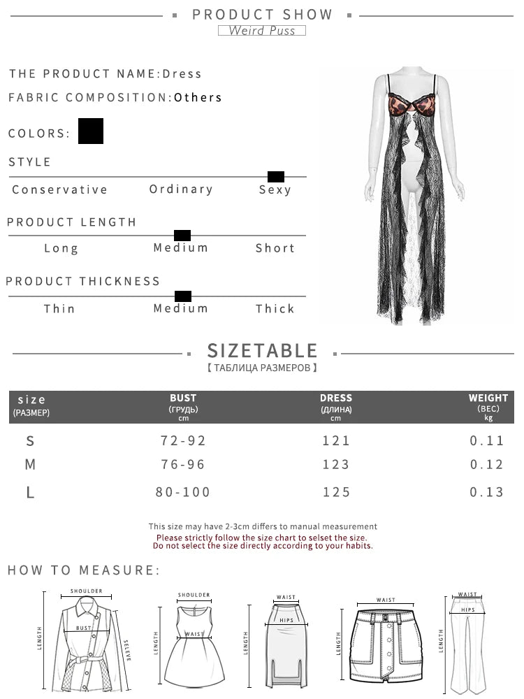 Weird Puss Backless Sexy Women Camisole Leopard Mesh Patchwork Ruffles Sexy Club Party Midnight Hot Girls Wild Coquette Maxi Top