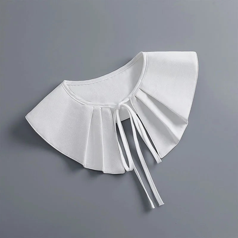 Removable Lace Doll Fake Collar Women Tie Ladies White Shawl Wrap Detachable Embroidered Lapel False Collar Clothes Accessory