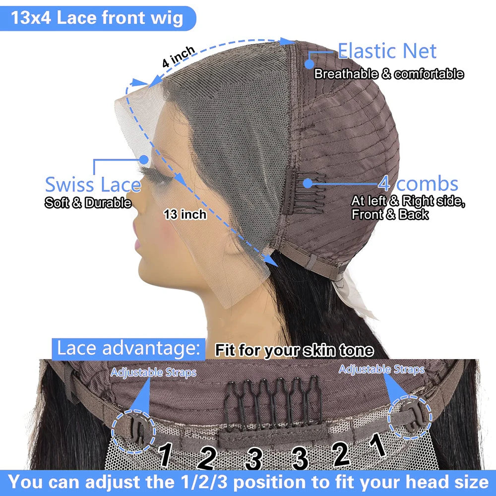 Body Wave 13x4 Lace Frontal Bob Wig Pre Plucked Brazilian Remy Short Bob Wig 4x4 Lace Human Hair Wigs 200% Density Natural Black