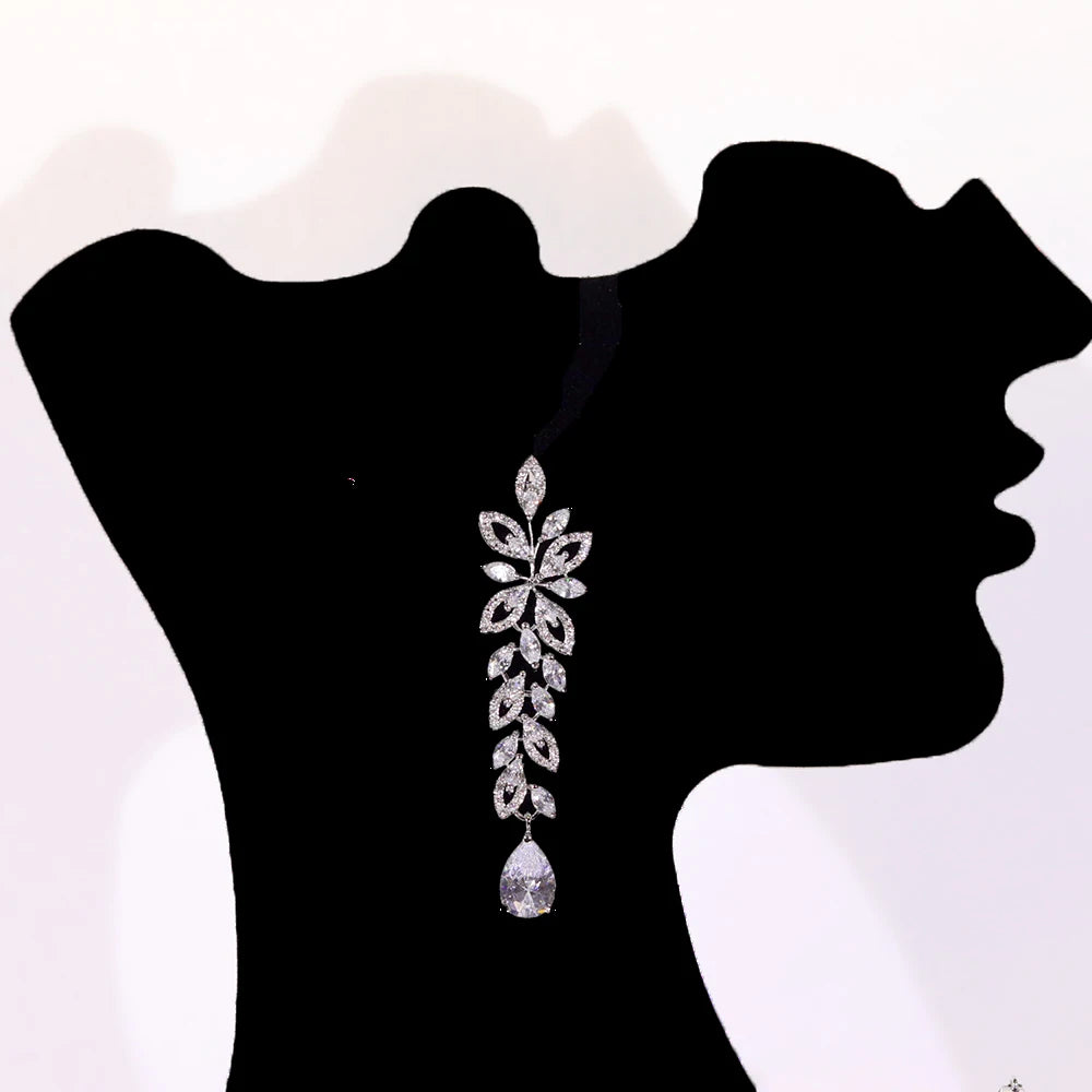 Luxury Crystal Cubic Zirconia Bridal Necklace Set for Women