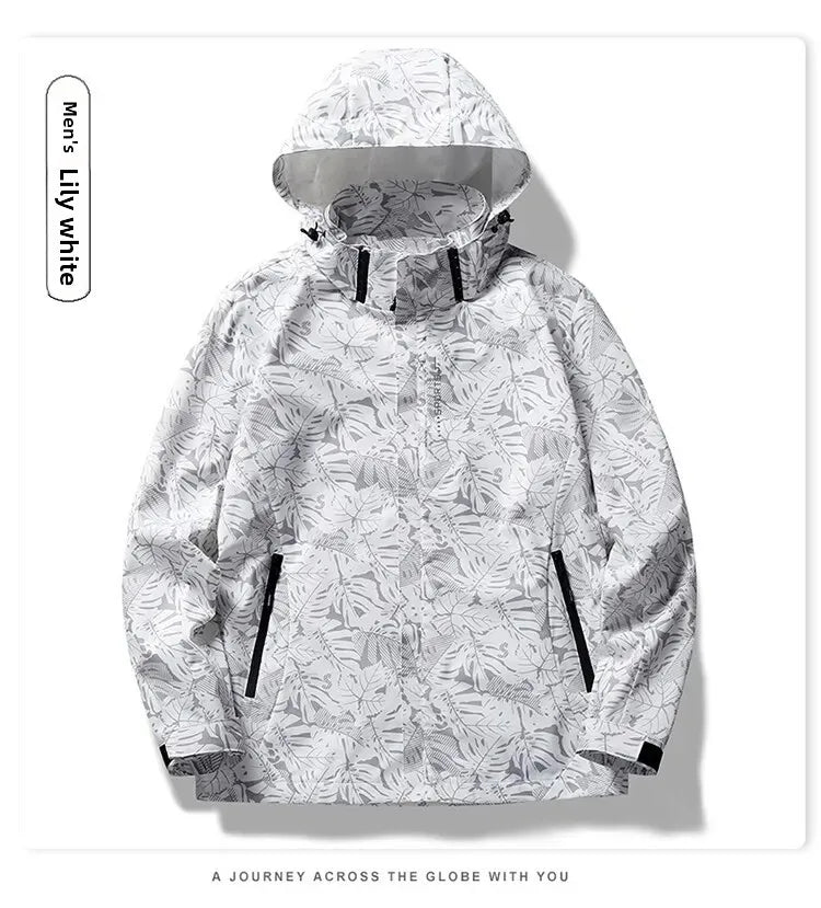 Spring Autumn Camouflage Lightweight Women's Outdoor Waterproof Casual Jacket Couple's Hiking Clothing Single Layer Windbreaker