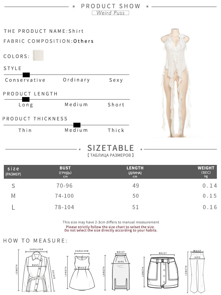Weird Puss Ruffles Flowers Tank Tops Women Mesh Summer Sexy Deep V-Neck Irregular Tassel Halter Backless Camisole Wild Street