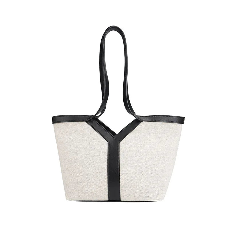 Y-shaped Design Straw Underarm Bag With Small Bag Leisure Vacation  Large Capacity Woven Wing Tote Bag Versatile Shoulder Bag