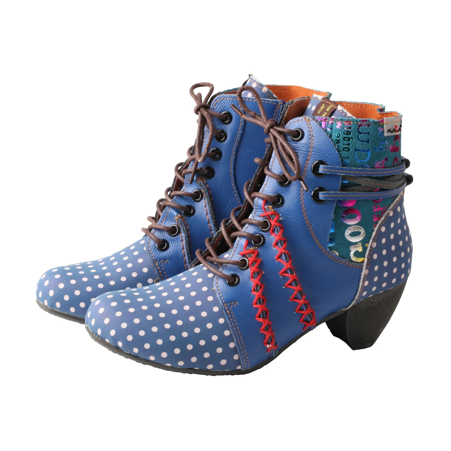 Polka Dot Zippered Ankle Boots