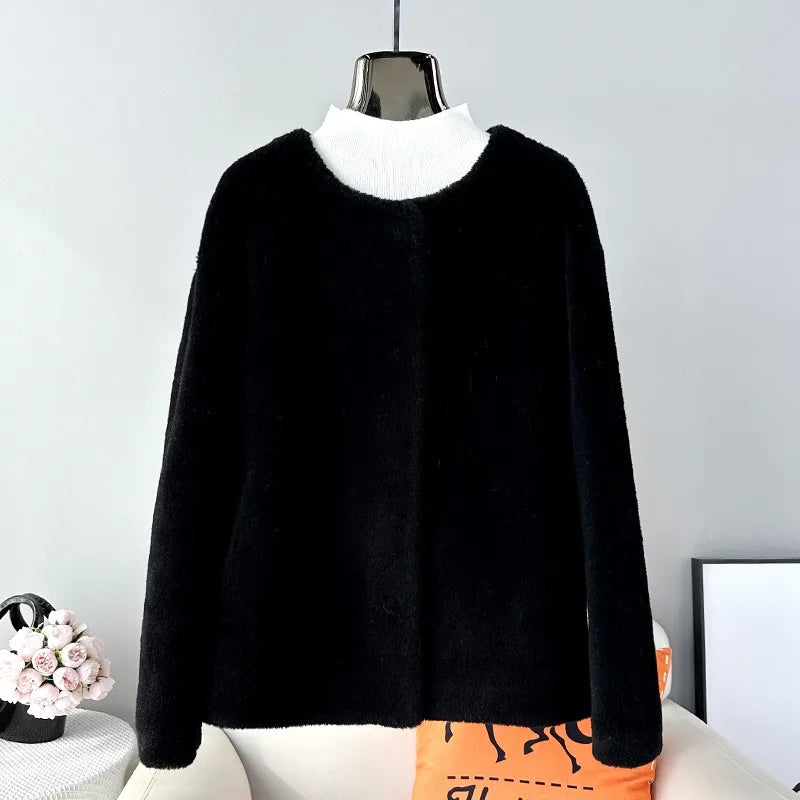 Real Shearling Wool Coat