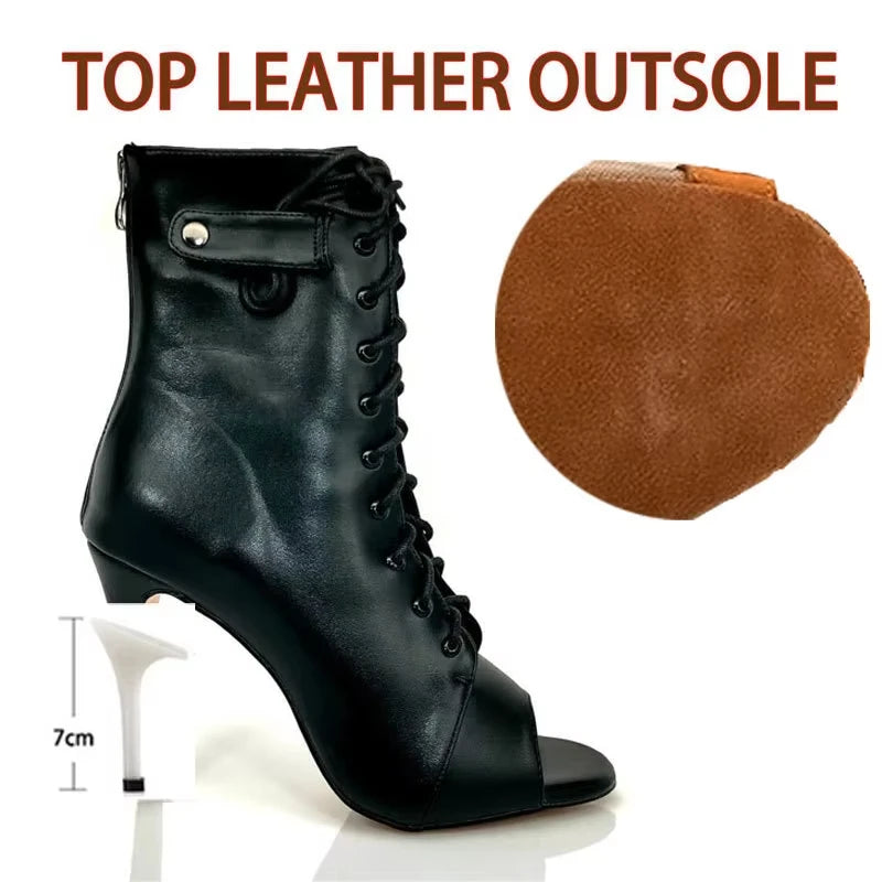 High Heel Latin Stiletto Ankle Dance Boots for Women